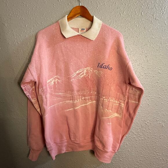 Vintage 1991 San Segal Idaho Sweat Shirt Womens Pink Size XL Ultra Sweats - Picture 1 of 6